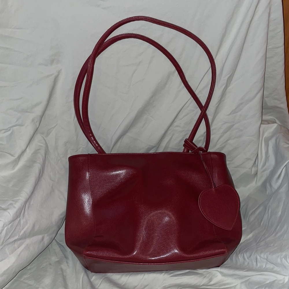 PVC Red Leather Shoulder Bag